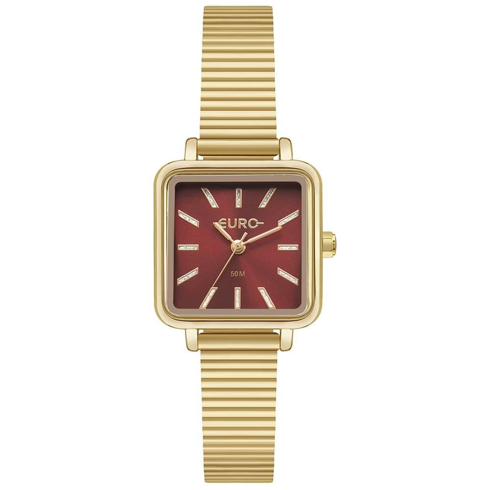 Relógio Euro Feminino Ref: Eu2035yzt/4r Casual Retangular Dourado