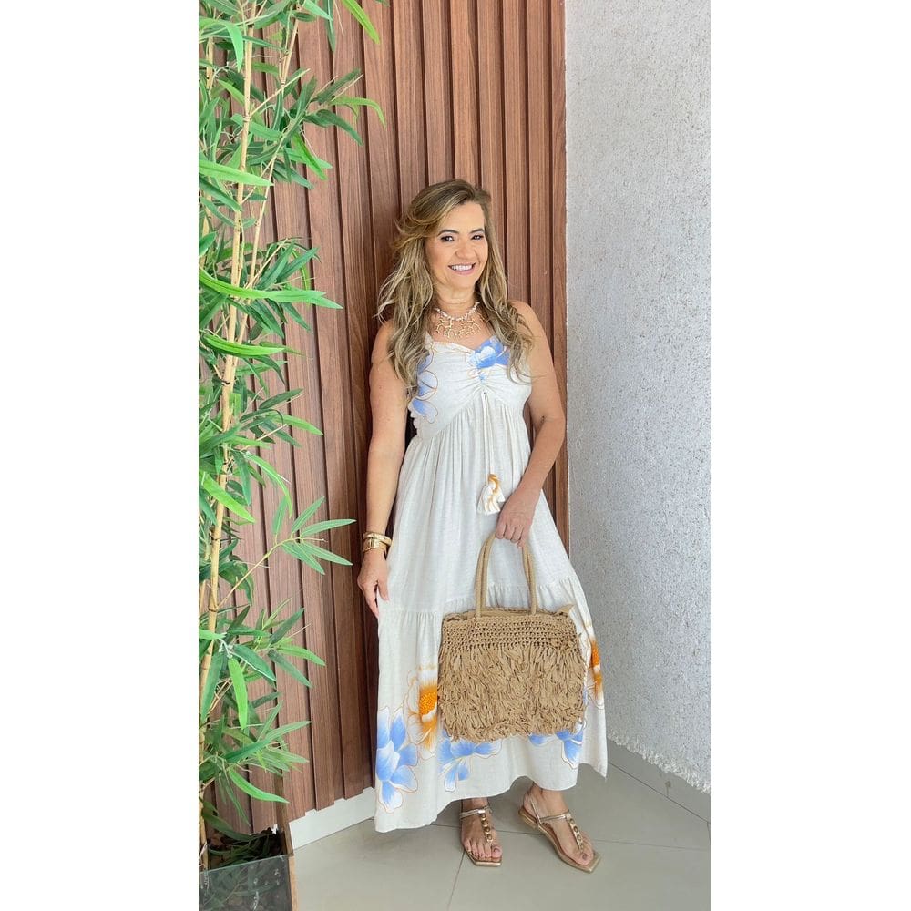 Vestido Longo Lastex Costa De Alça Franzido Busto
