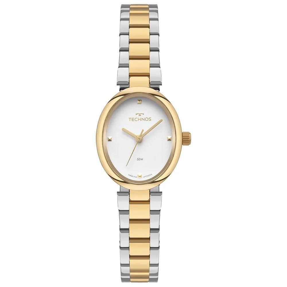 Relógio Technos Feminino Ref: 2035nee/1k Elegance Oval Bicolor