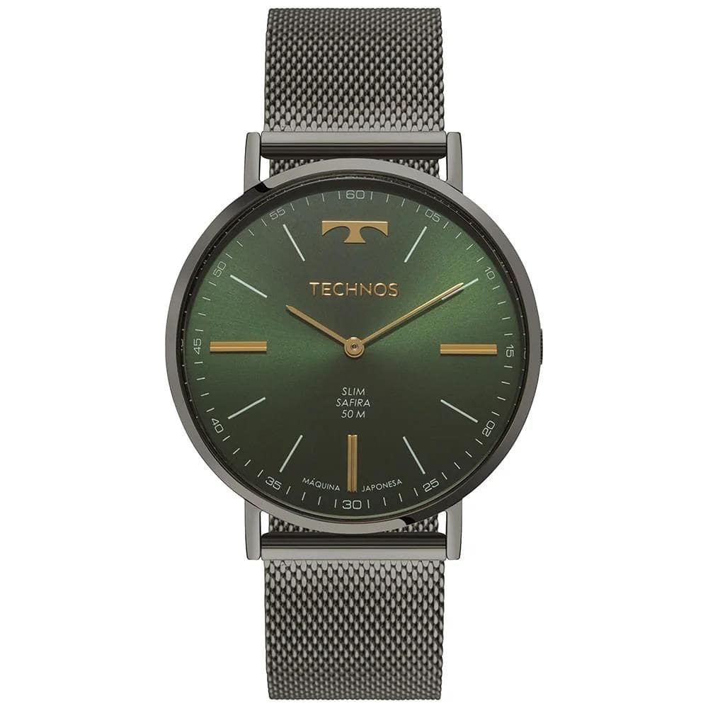 Relógio Technos Masculino Ref: 2025lul/1v Slim Mesh Grafite