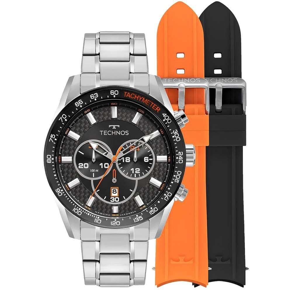 Relógio Technos Masculino Ref: Js25bbc/t1p Cronógrafo Prateado