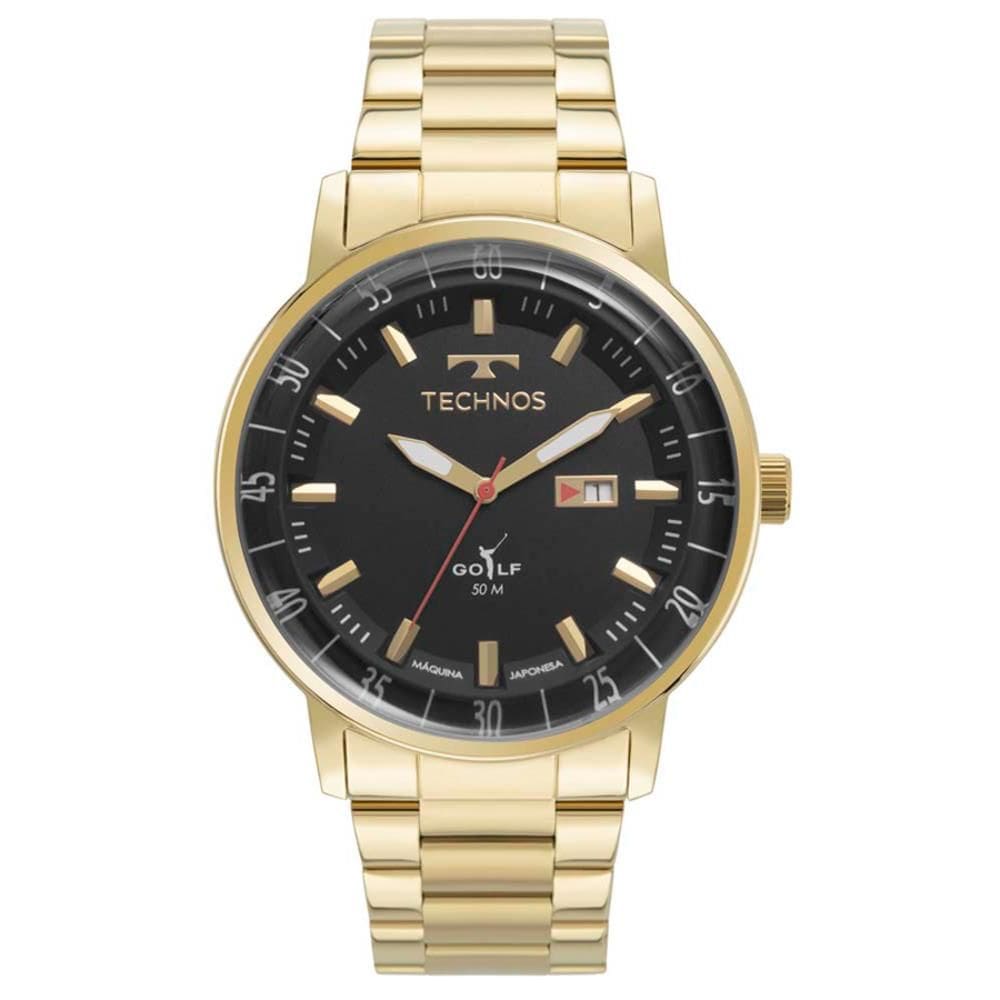 Relógio Technos Masculino Ref: 2115lap/1p Clássico Golf Dourado