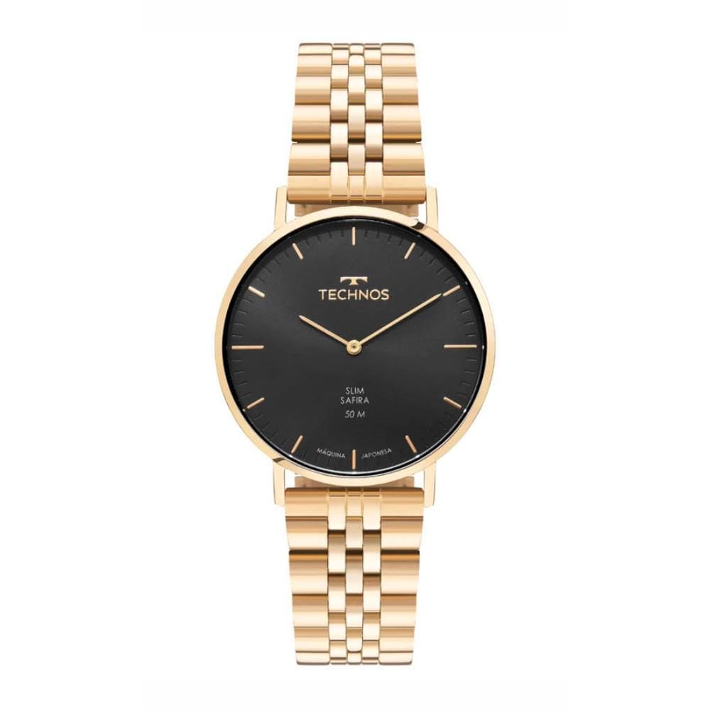 Relógio Technos Masculino Ref: 2025lui/1p Slim Dourado