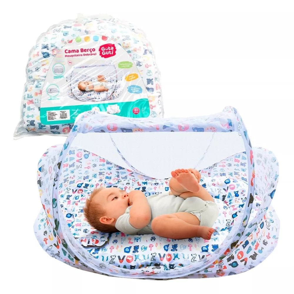 Berço Portátil Mosquiteiro Colchão Tenda Dobrável- GutaGuti