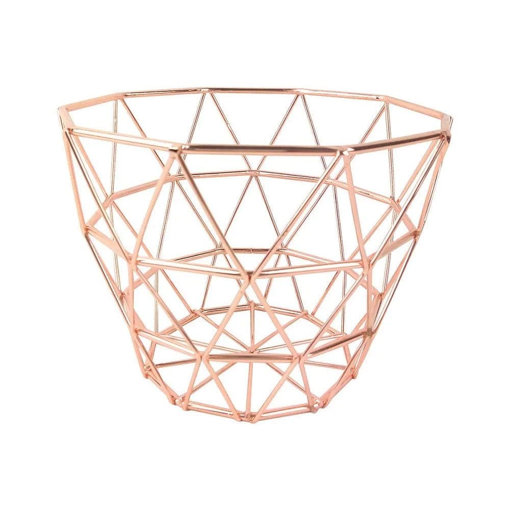 Cesta Fruteira em Metal Cobre Rose Gold 16x12cm ZL0010 BTC