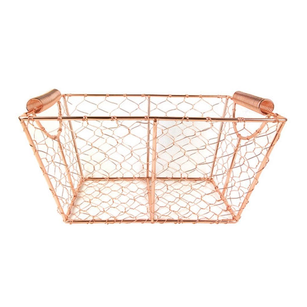 Cesta Decorativa em Metal Cobre Rose Gold 30cm ZL0008 BTC