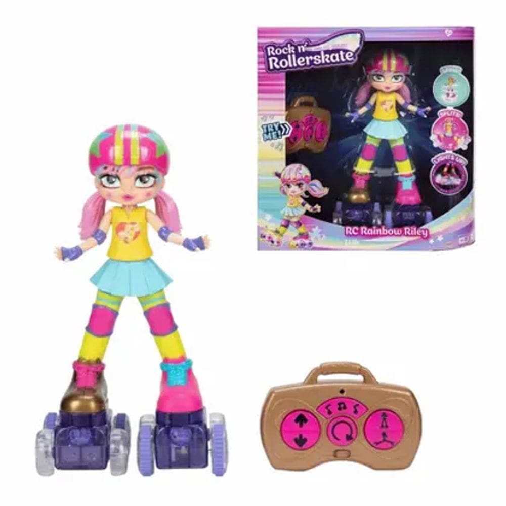 Boneca Patinadora Rainbow Riley - com Radio Controle 7 funções - Candide 1300
