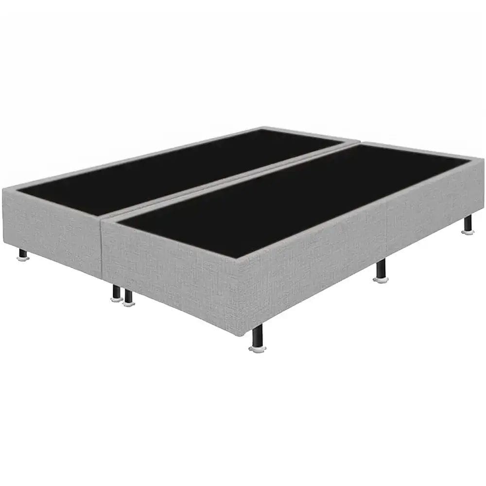 Base Box Bipartida King em Linho Universal 37x203x193 Cor Cinza
