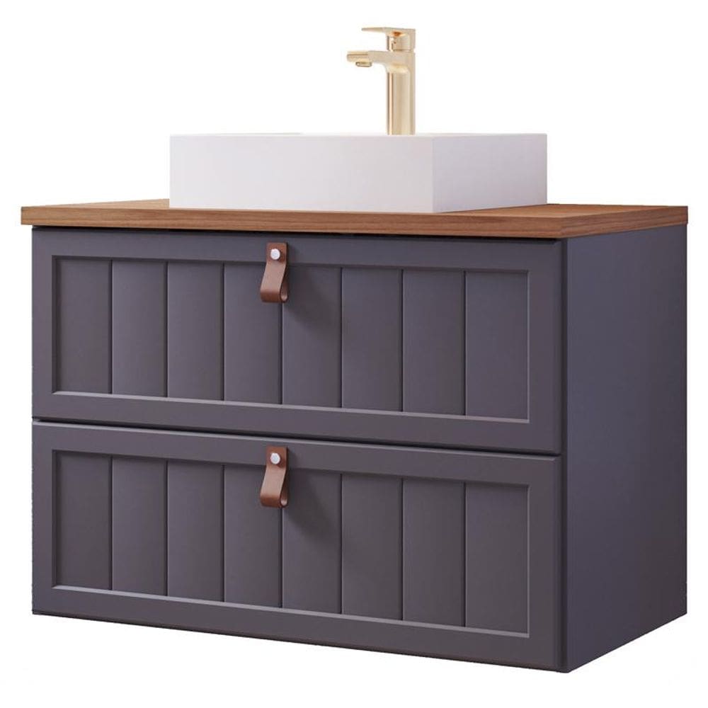 Gabinete de Banheiro Sense com Cuba 60cm Titanium/Freijo - MGM
