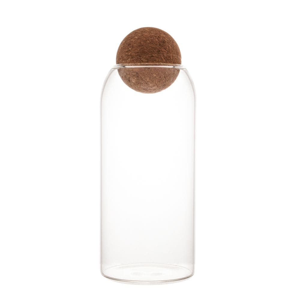 Pote Porta Mantimentos de Vidro Com Tampa Esfera de Cortiça Clean 1,1 Litros Lyor