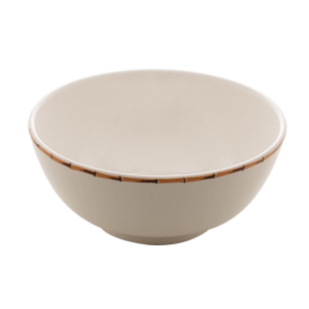 Bowl de Porcelana Com Borda de Bambu 19x8,5cm Lyor