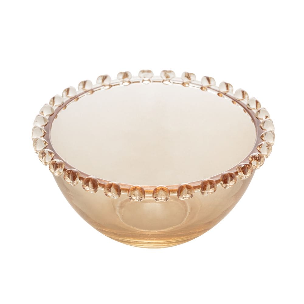Bowl Cumbuca de Cristal Coração Âmbar Metalizado 13x6,5cm Lyor