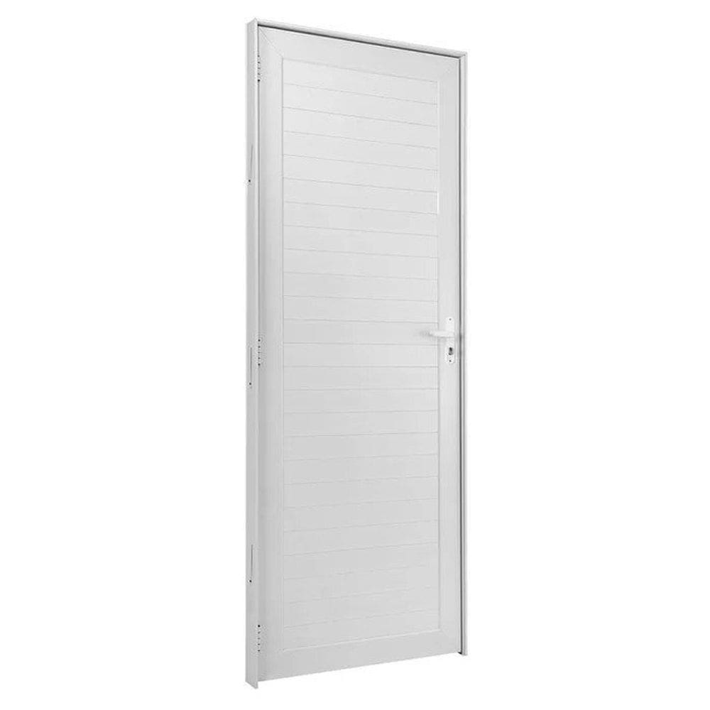 Porta de Aluminio Lambril 210 Cm X 80 Cm Preto