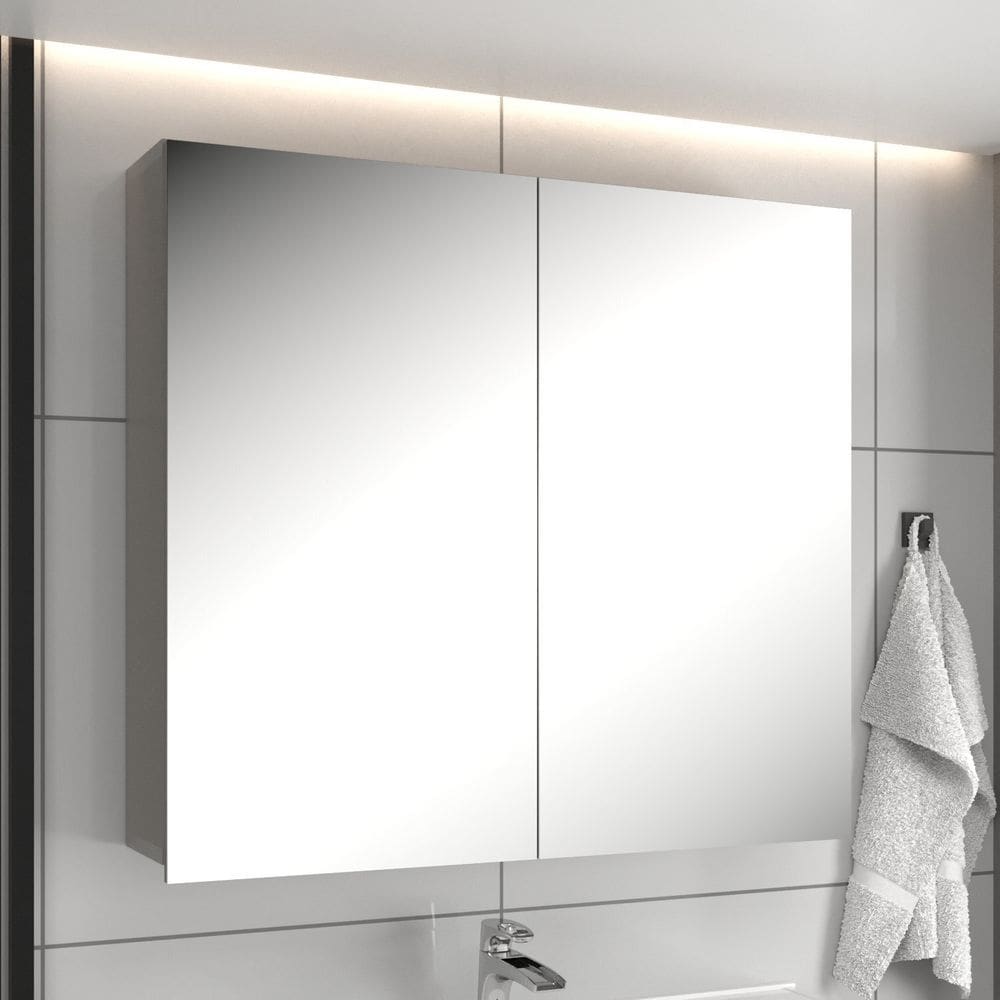 Espelheira para Banheiro 77cm X 66cm Diamante Cimento