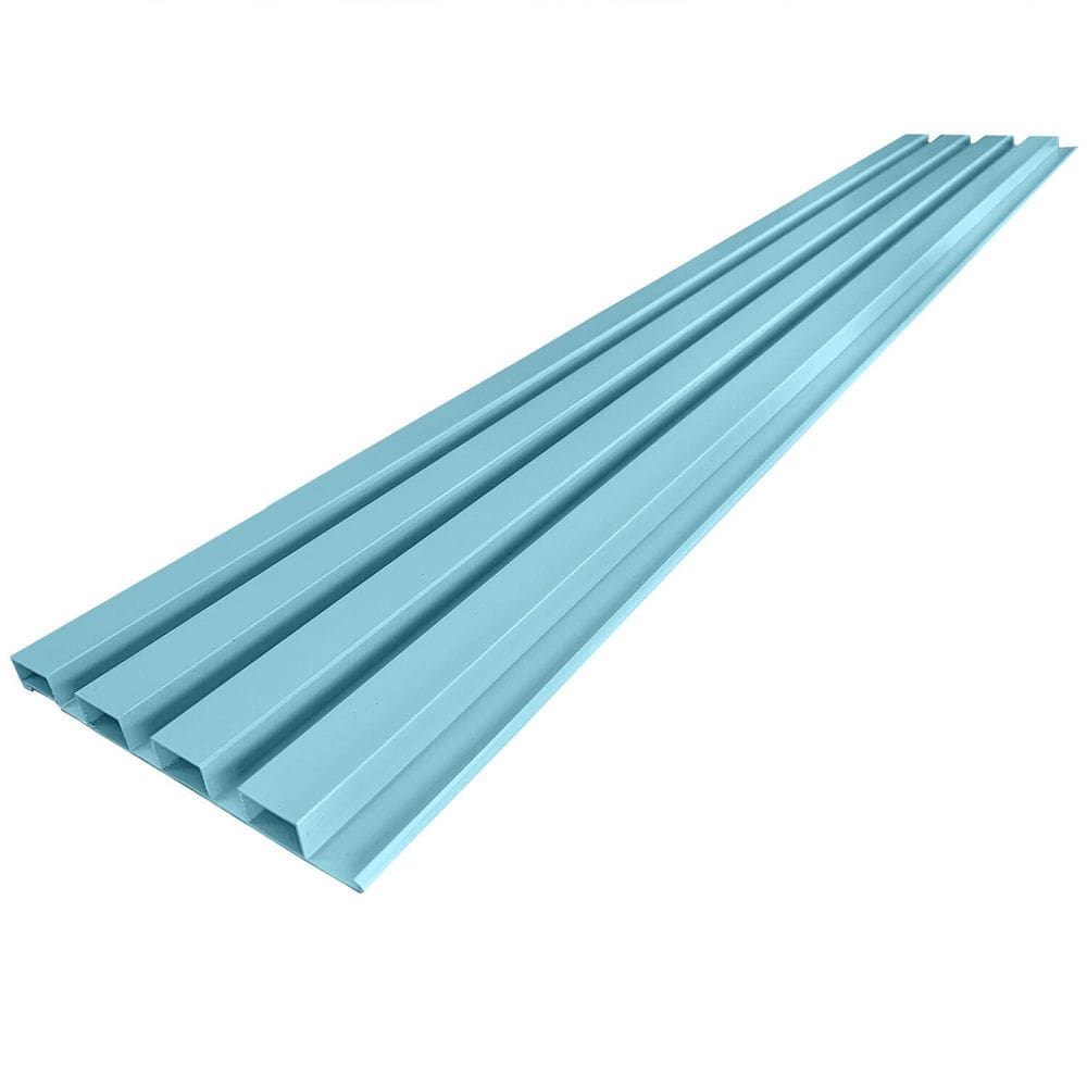 Painel Ripado de Pvc em Placa 100cm X 15cm 7 Placas = 1m² com 2 Acabamentos em L de 105cm Bariri - caixa com 7 Unidade - Azul