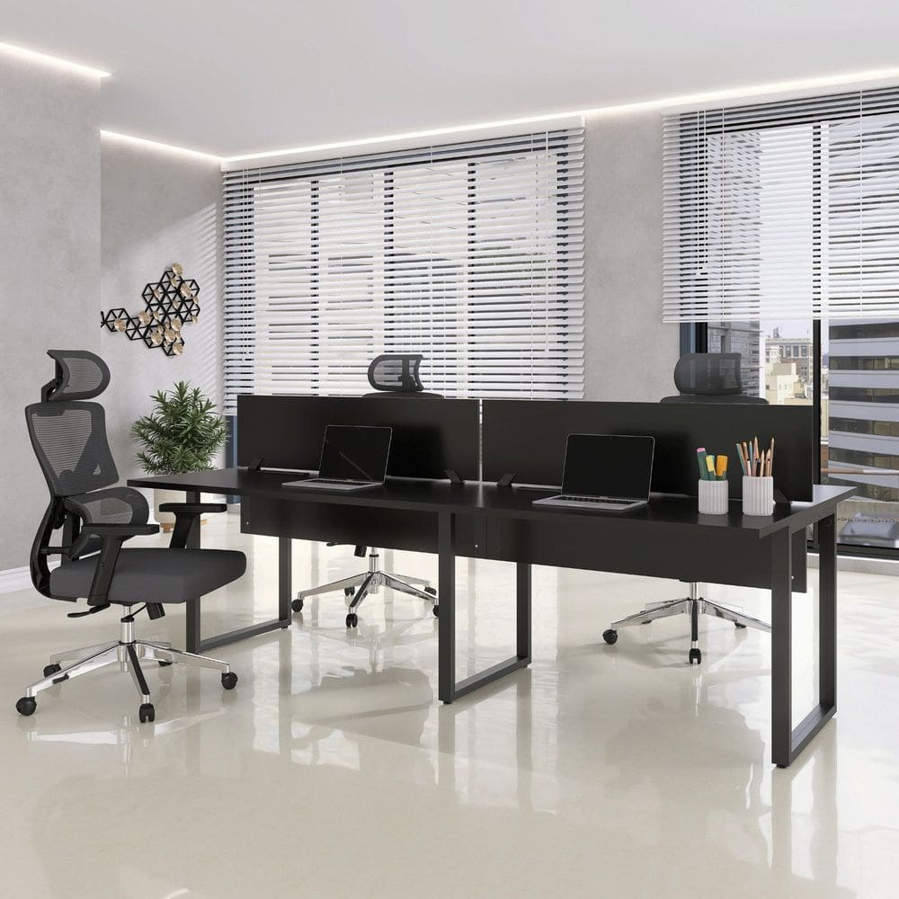 Plataforma Dupla 4p 220x120cm Tub Corporativa Light Preto