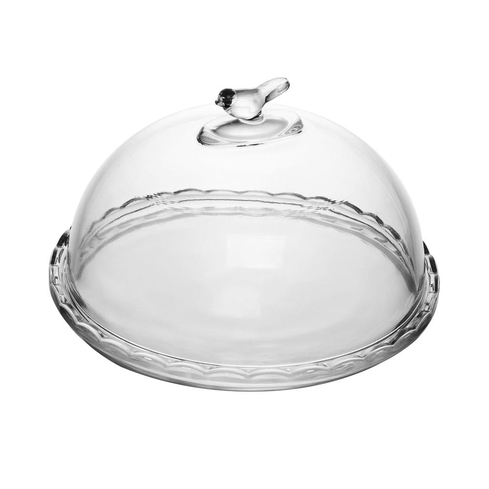 Queijeira de Cristal C/Tampa Bird Transparente 20x12cm Wolff