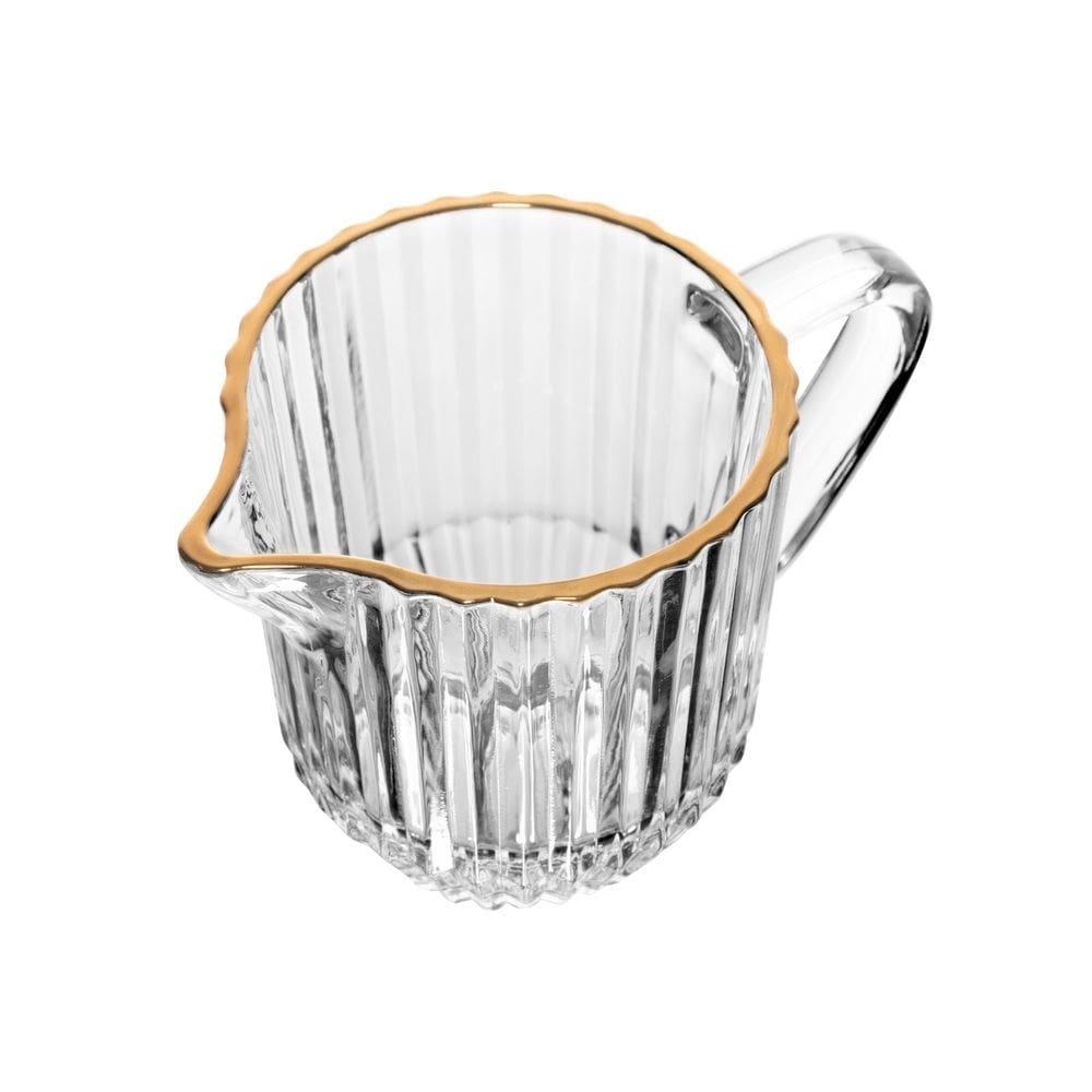 Leiteira de Cristal Canelado Imperatriz C/Fio de Ouro 220ml Wolff