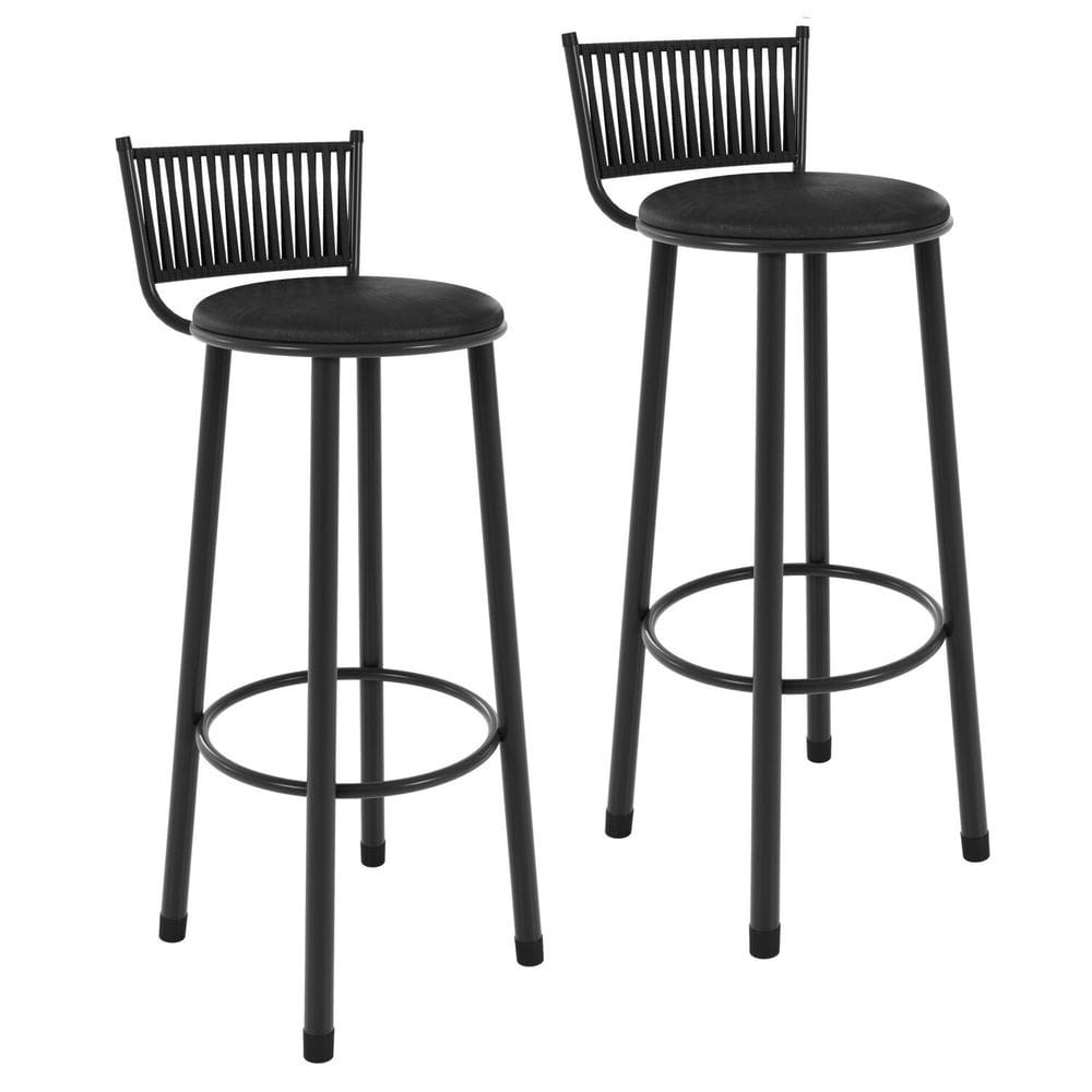 Kit 2 Banquetas Assento Estofado para Cozinha Bete Preto