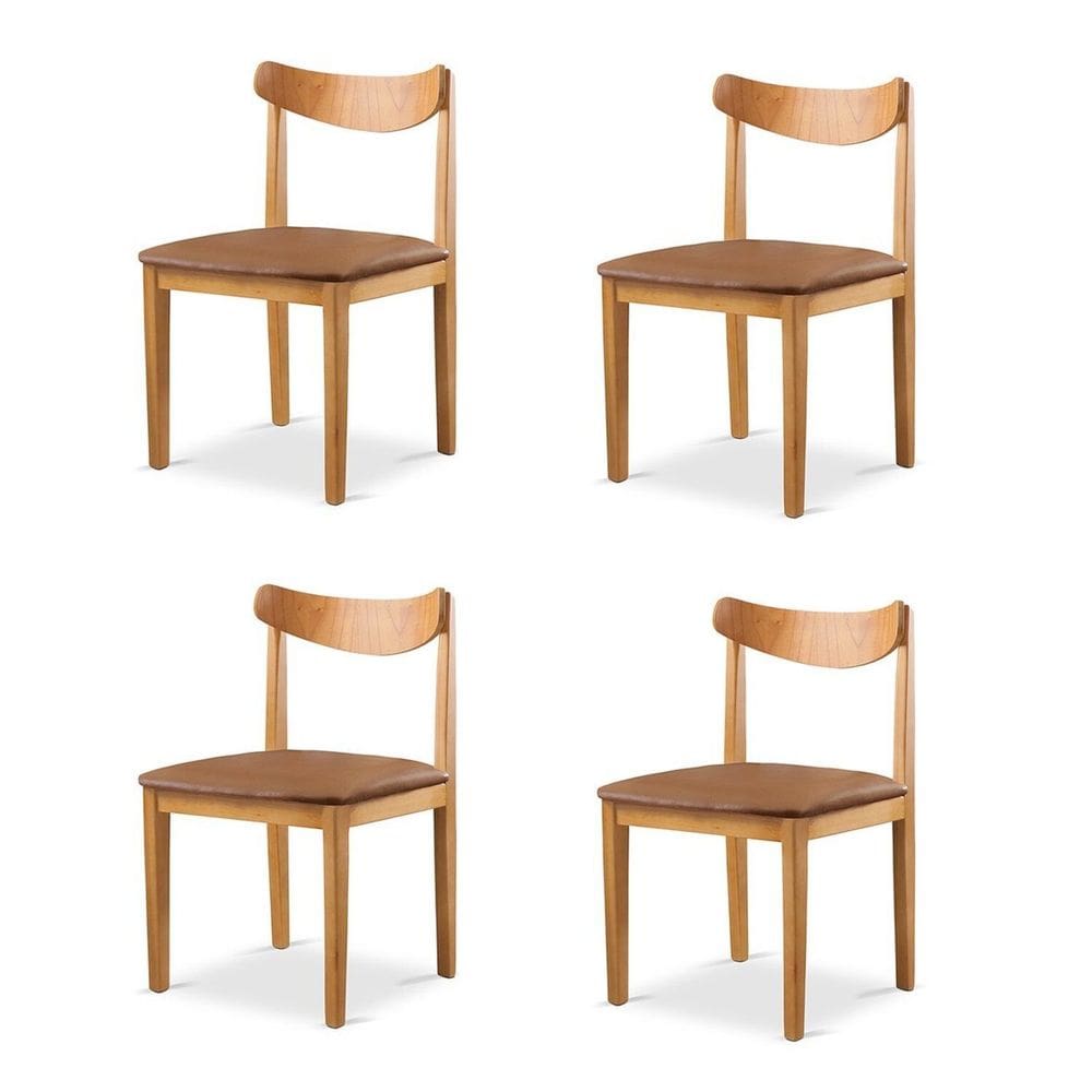 Kit 4 Cadeiras Sala de Jantar Aurora Marrom