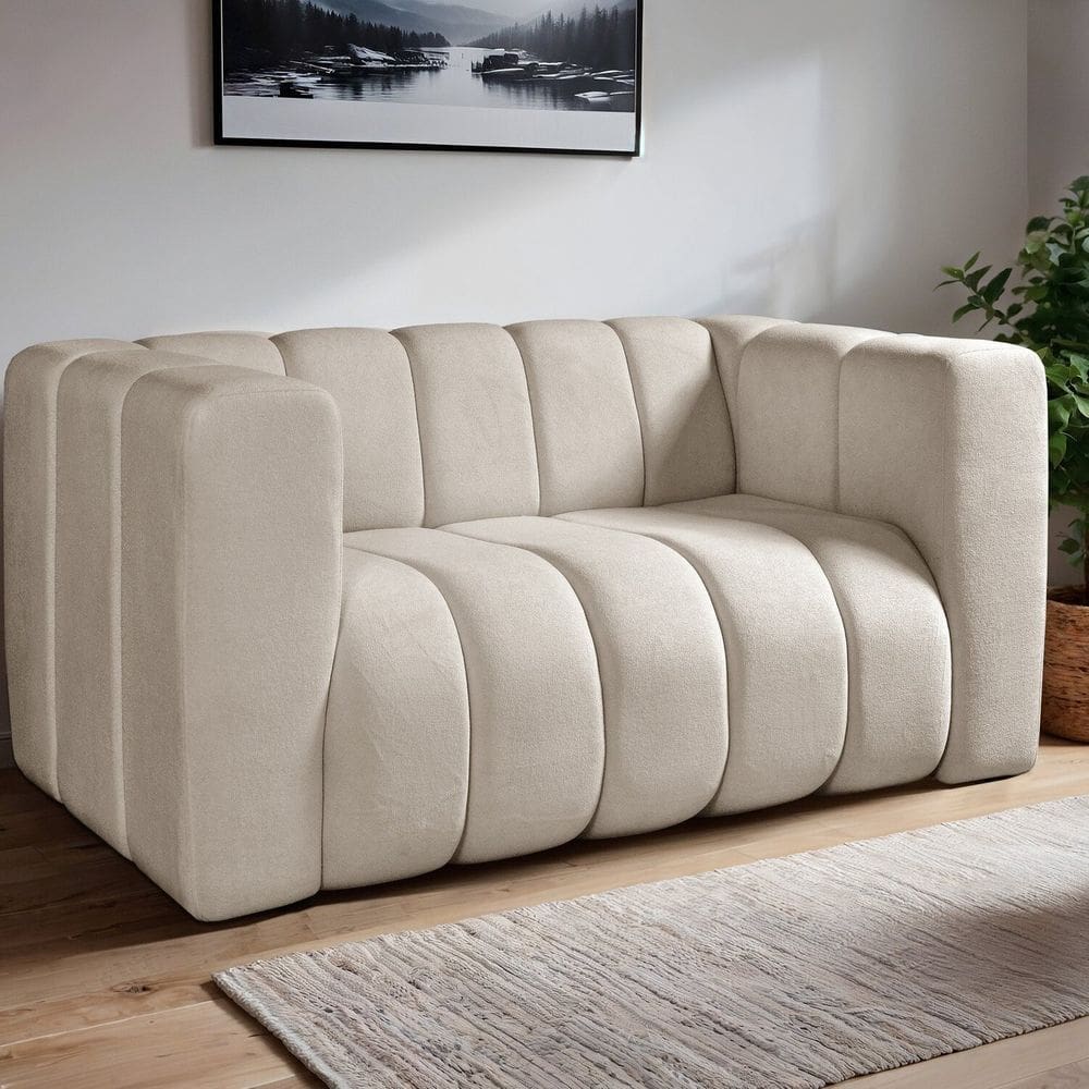Sofa Mona 2 Lugares Decorativo Moderno Sala de Estar Premium Marrom