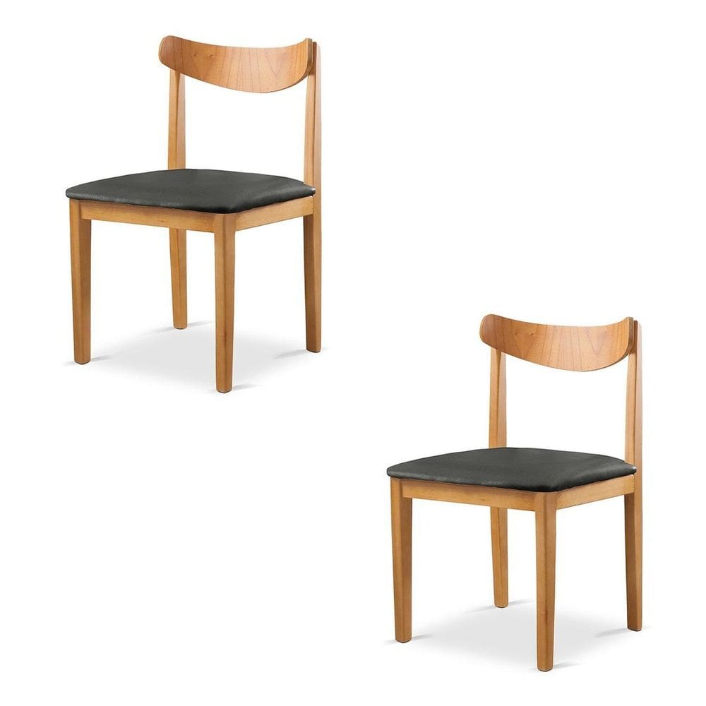 Kit 2 Cadeiras Sala de Jantar Aurora Preto/Marrom