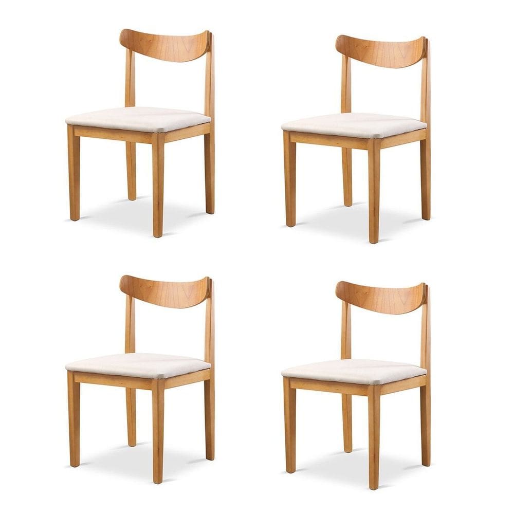 Kit 4 Cadeiras Sala de Jantar Aurora Nude/Marrom