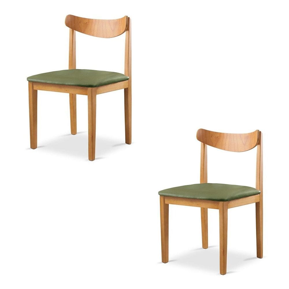 Kit 2 Cadeiras Sala de Jantar Aurora Verde/Marrom