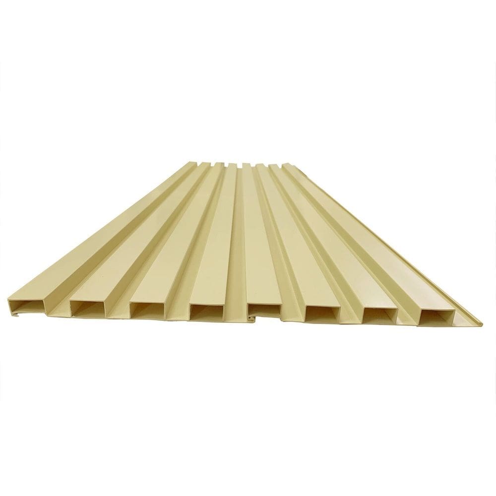 Painel Ripado de Pvc em Placa 100cm X 15cm 7 Placas = 1m² com 2 Acabamentos em L de 105cm Bariri - caixa com 7 Unidade - Bege