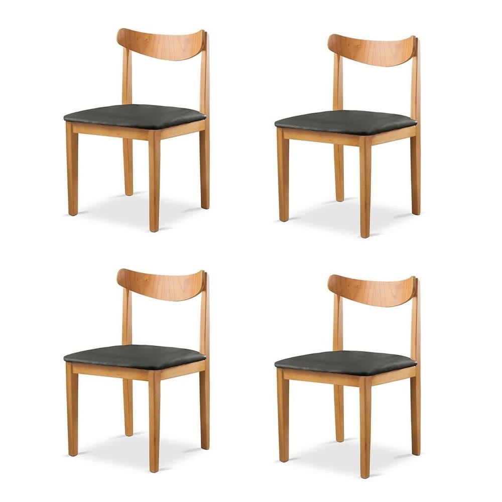 Kit 4 Cadeiras Sala de Jantar Aurora Preto/Marrom