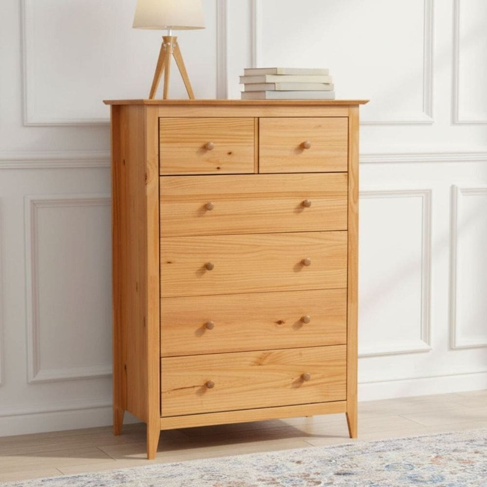 Cômoda 6 Gavetas em Madeira Maciça Nest Natural Pine