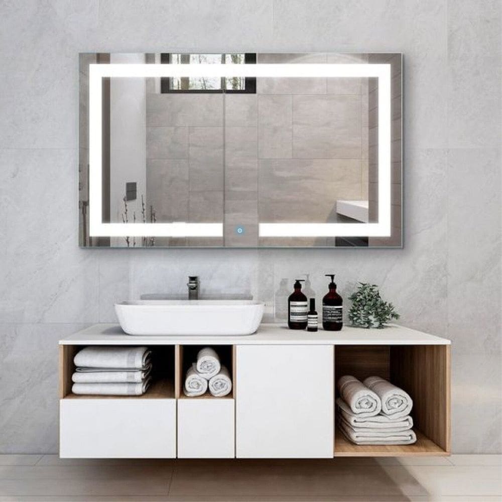 Espelho Retangular 50cm X 70cm Iluminado Touch Screen Led 3 Cores Reduna espelho lapidado