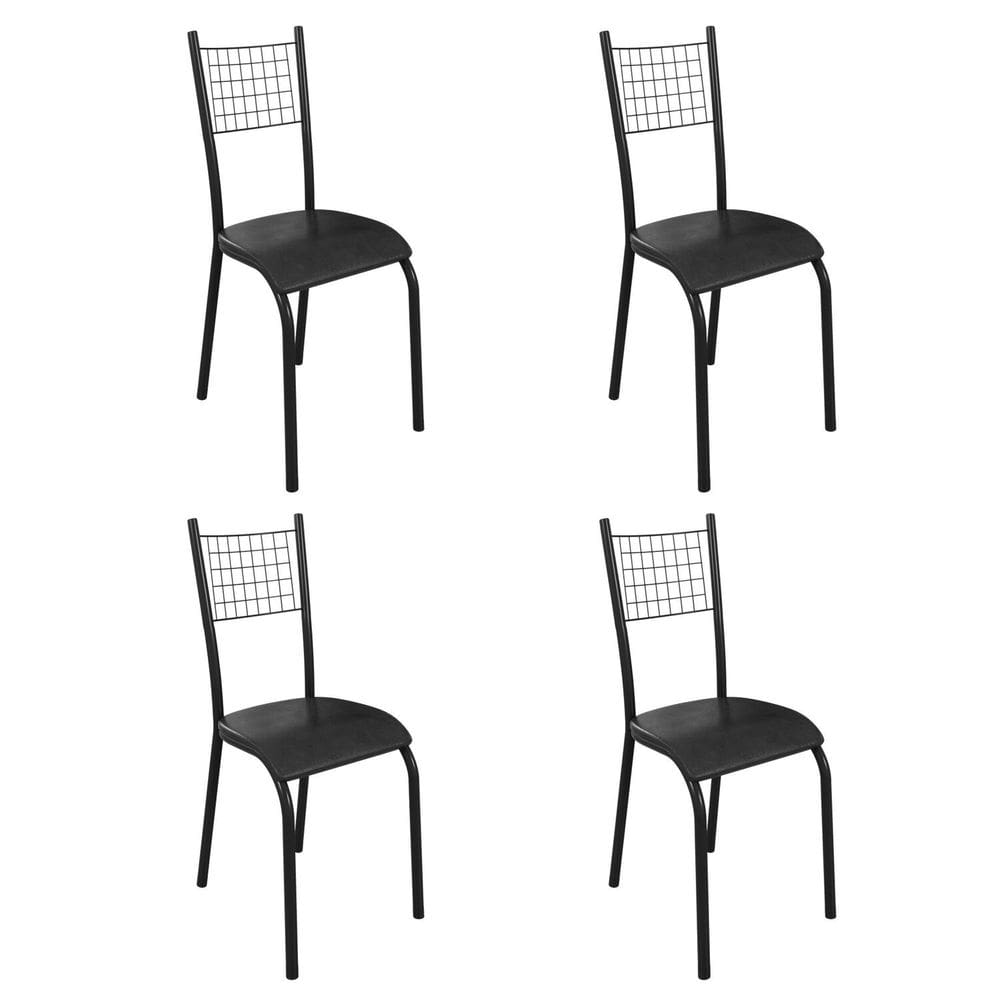 Conjunto 4 Cadeiras para Sala de Jantar Bella Preto