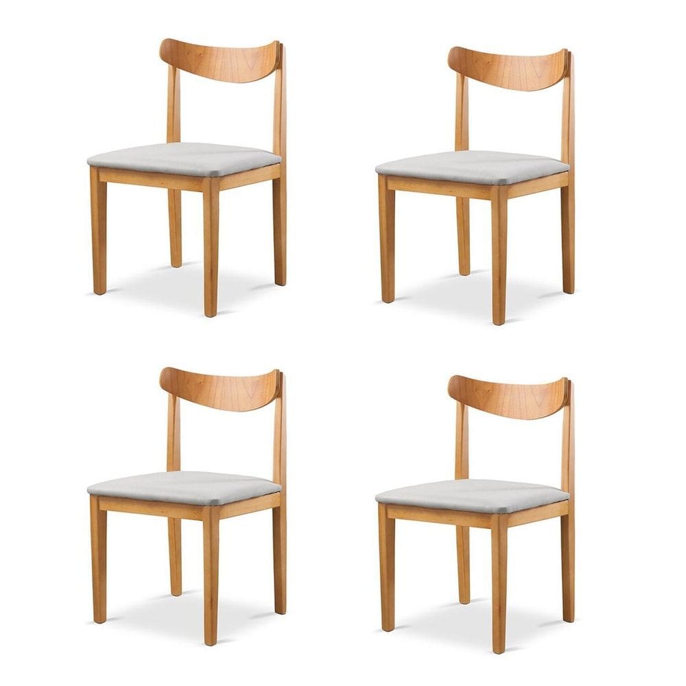 Kit 4 Cadeiras para Sala de Jantar Aurora Cinza