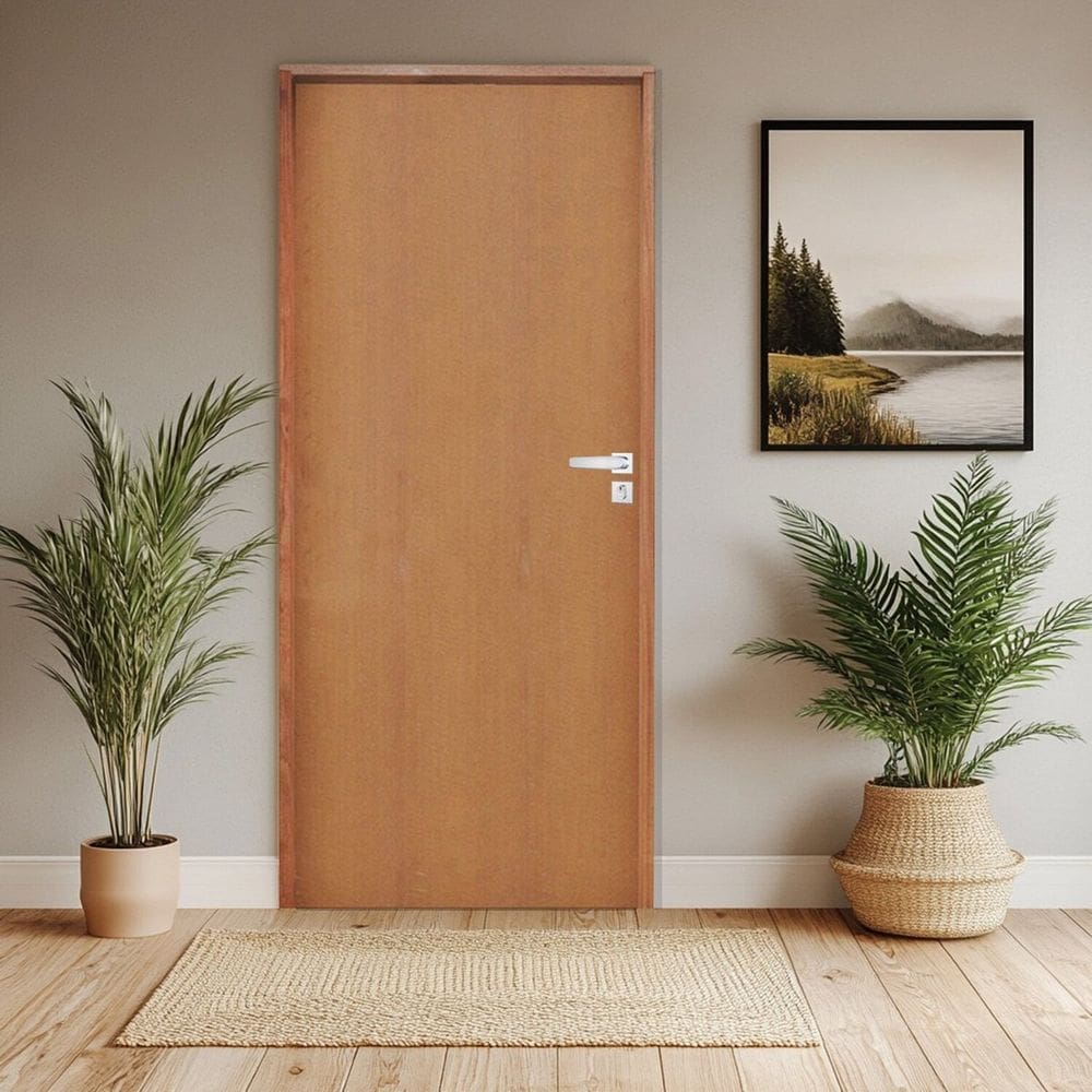 Porta Lisa Padrão Batente Ecológico 1 Fechadura 803/09 Inox 72 X 210cm Lado Esquerdo Rodam