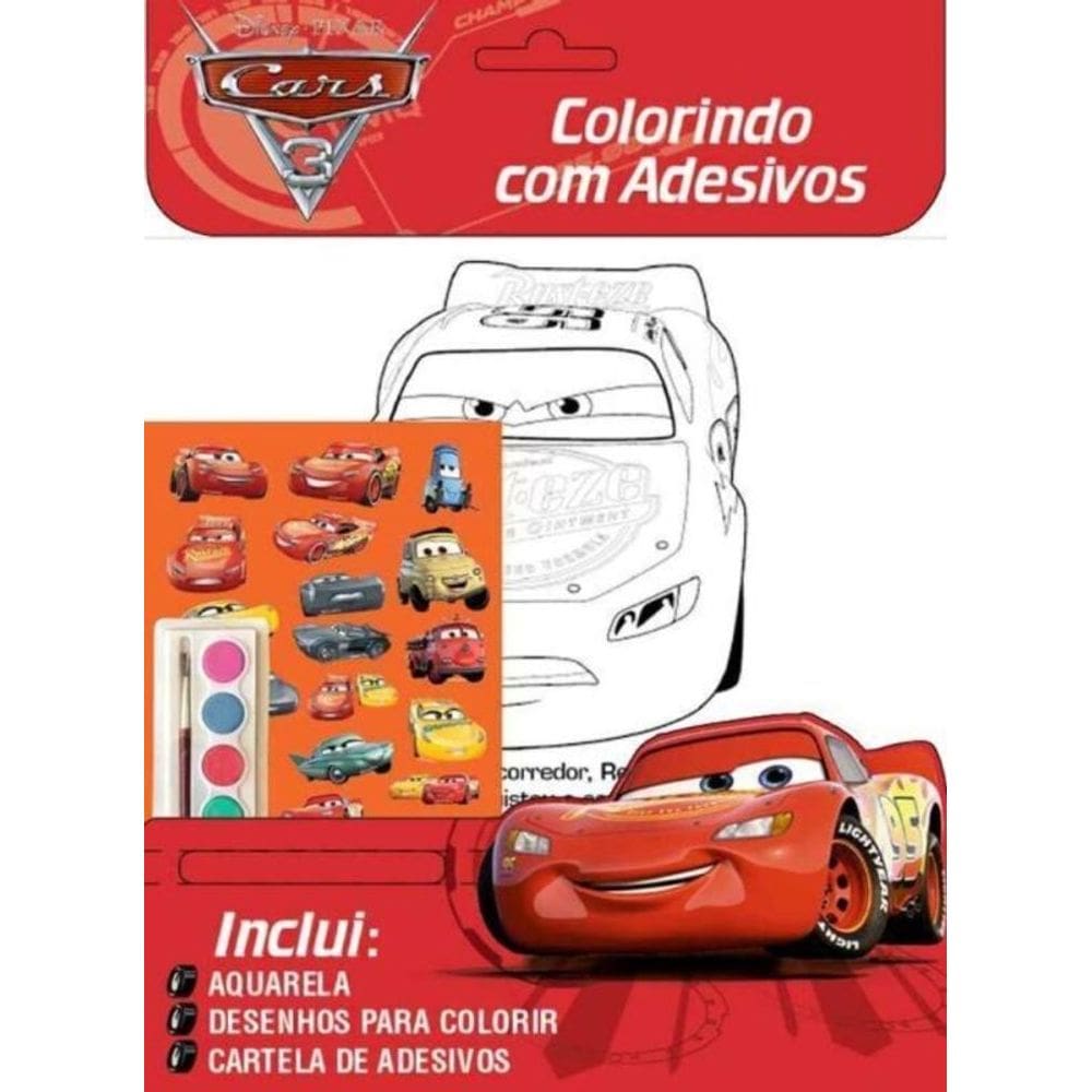 Disney Pixar - Carros Colorindo Com Adesivos