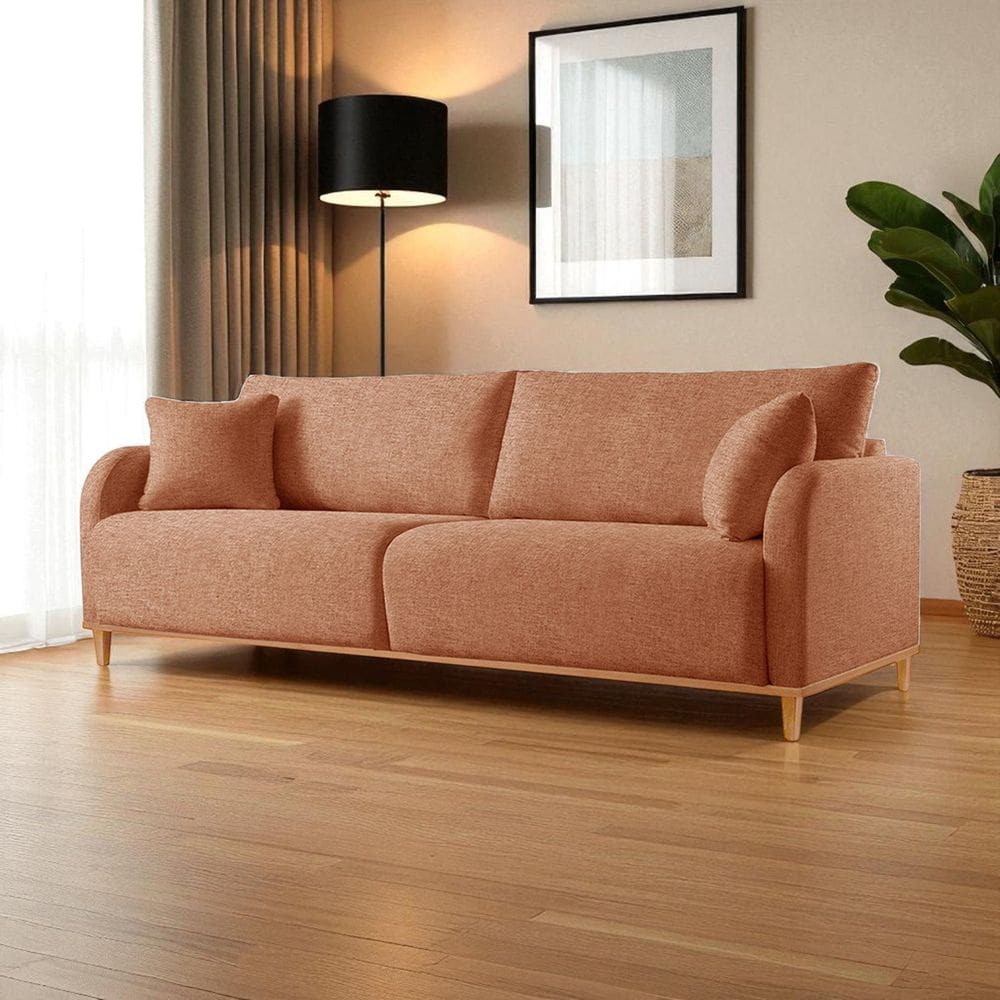 Sofá Fixo 4 Lugares Luxo 280cm Camila Terracota