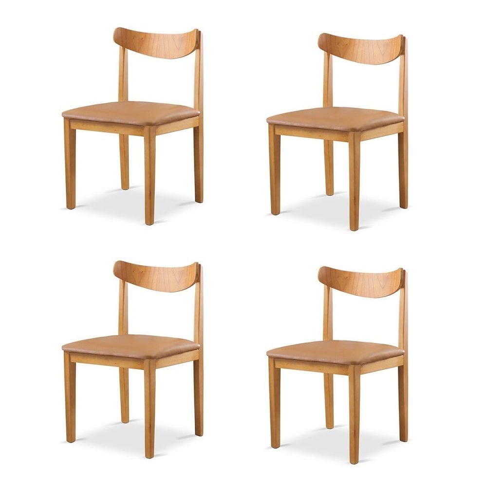 Kit 4 Cadeiras Sala de Jantar Aurora Caramelo/Marrom