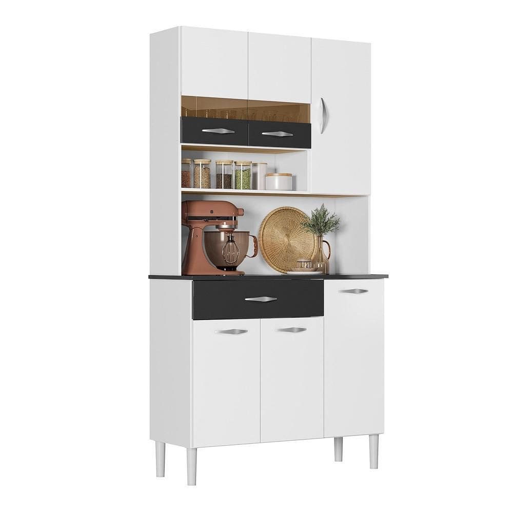 Armário de Cozinha Compacto 6 Portas com Nicho Vogue Kits Paraná