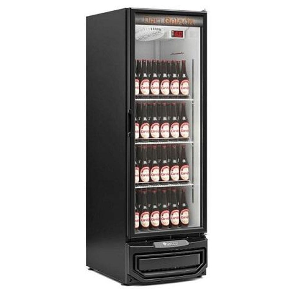 Refrigerador Vertical Cervejeira 578L Garrafas Porta de Vidro Laterais Pretas GCB-57V/PR/220V - Gelopar