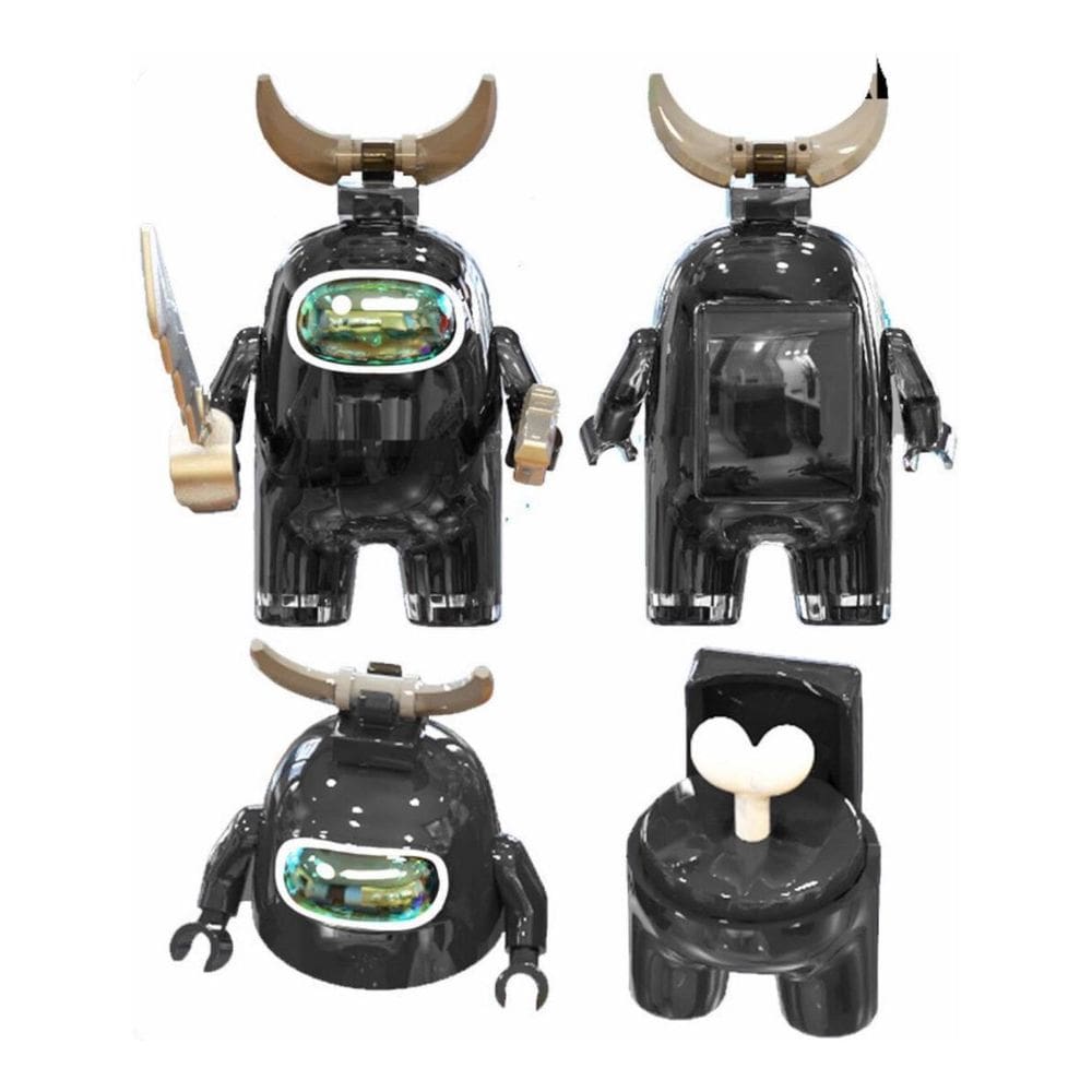Boneco Blocos De Montar Among Of Us Skin Impostor Preto
