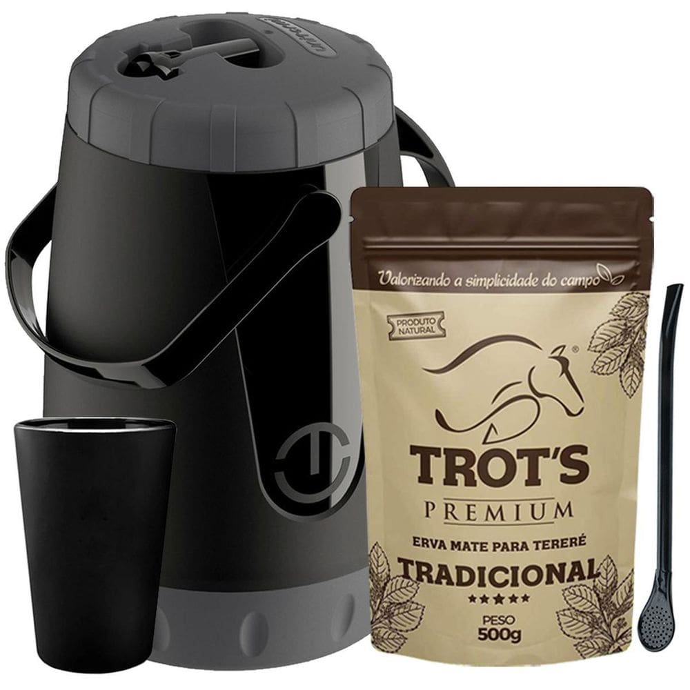 Kit Tereré Trot`S Garrafa Cuia Bomba E Erva Tradicional