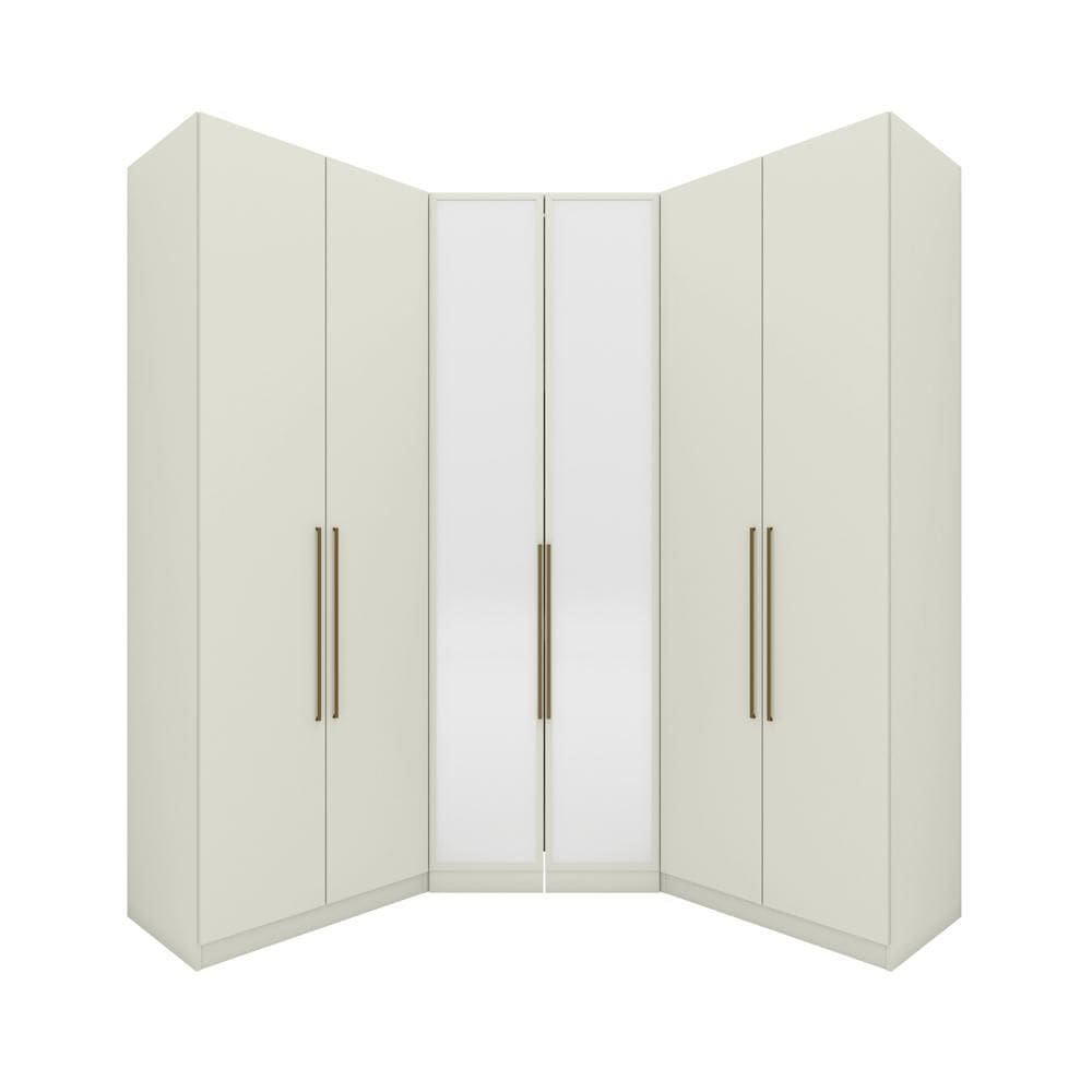 Guarda Roupa Modulado Canto Closet 6 Portas 3 Gavetas Areia