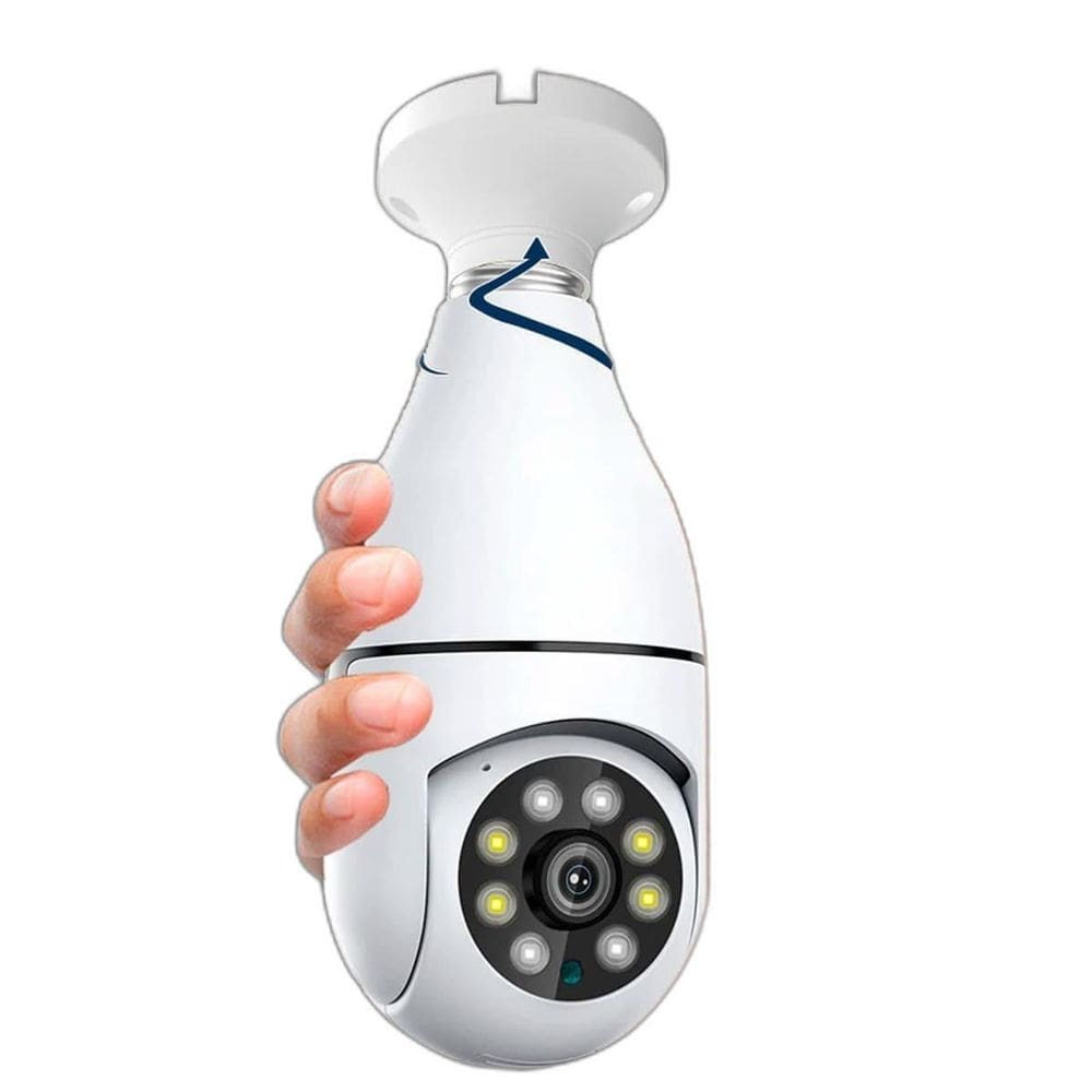 Camera Ip Giratoria 360 C Wifi Lampada Segurança Externa Hd