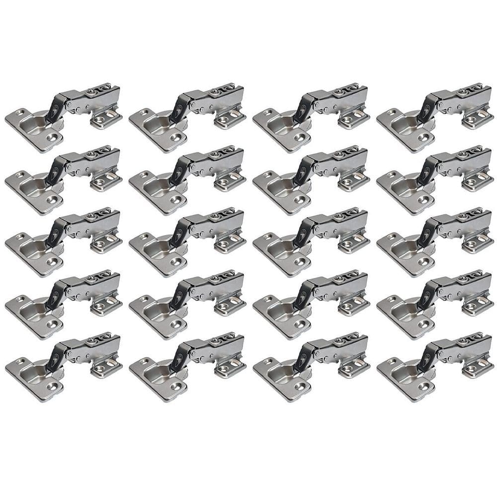 Kit 20 Dobradiça 35Mm Curva Pistão Amortecedor Calço Slideon