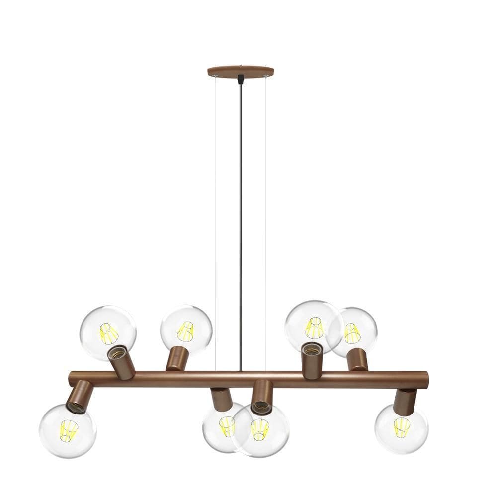 Lustre Pendente Taschibra Amora Cobre Para 8 Lâmpadas E27