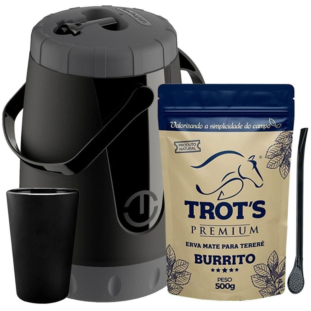 Kit Tereré Trot`S Garrafa Cuia Bomba E Erva Burrito