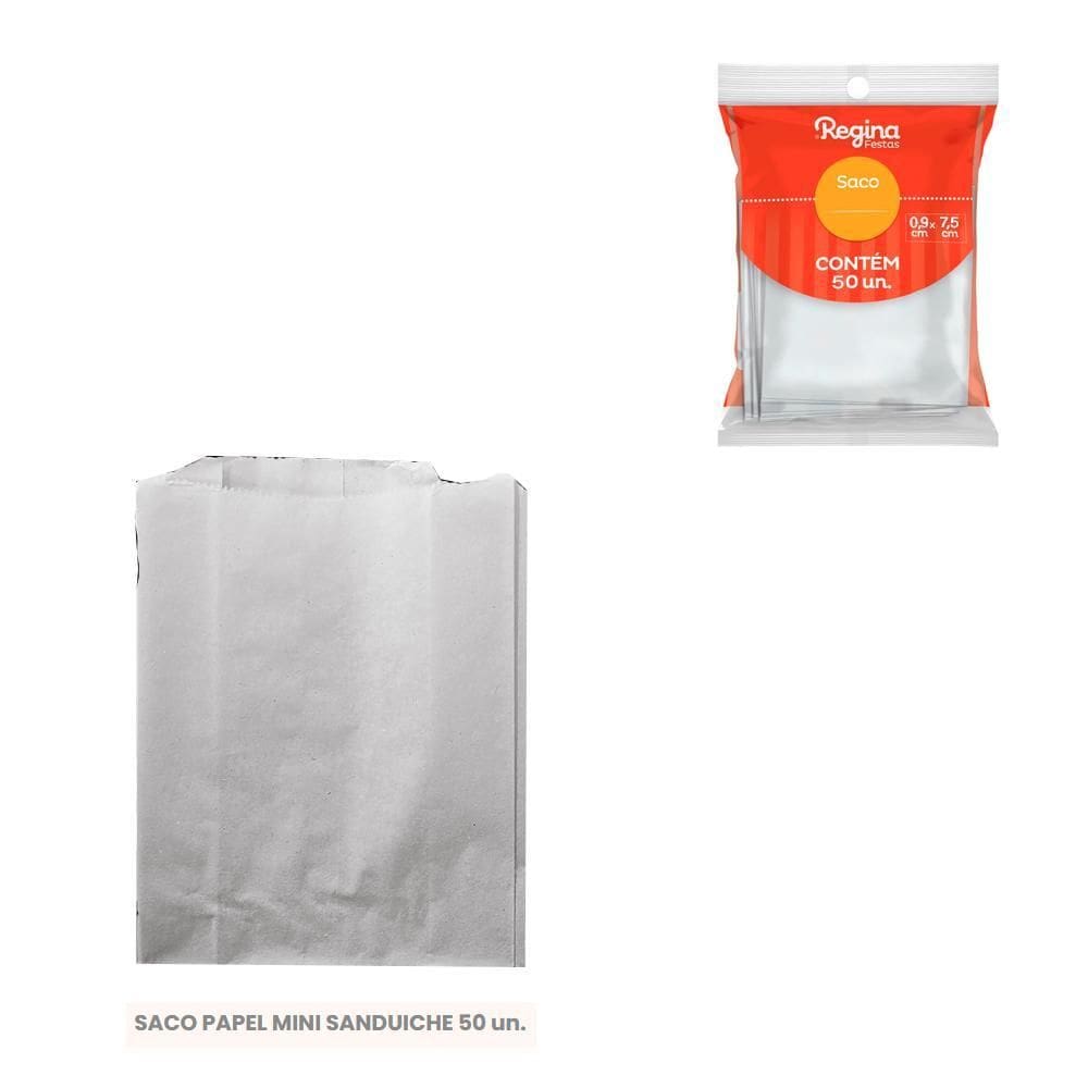 Sacos De Papel Mini Sanduiche 50Un 0,9X,7,5 Cm - Regina