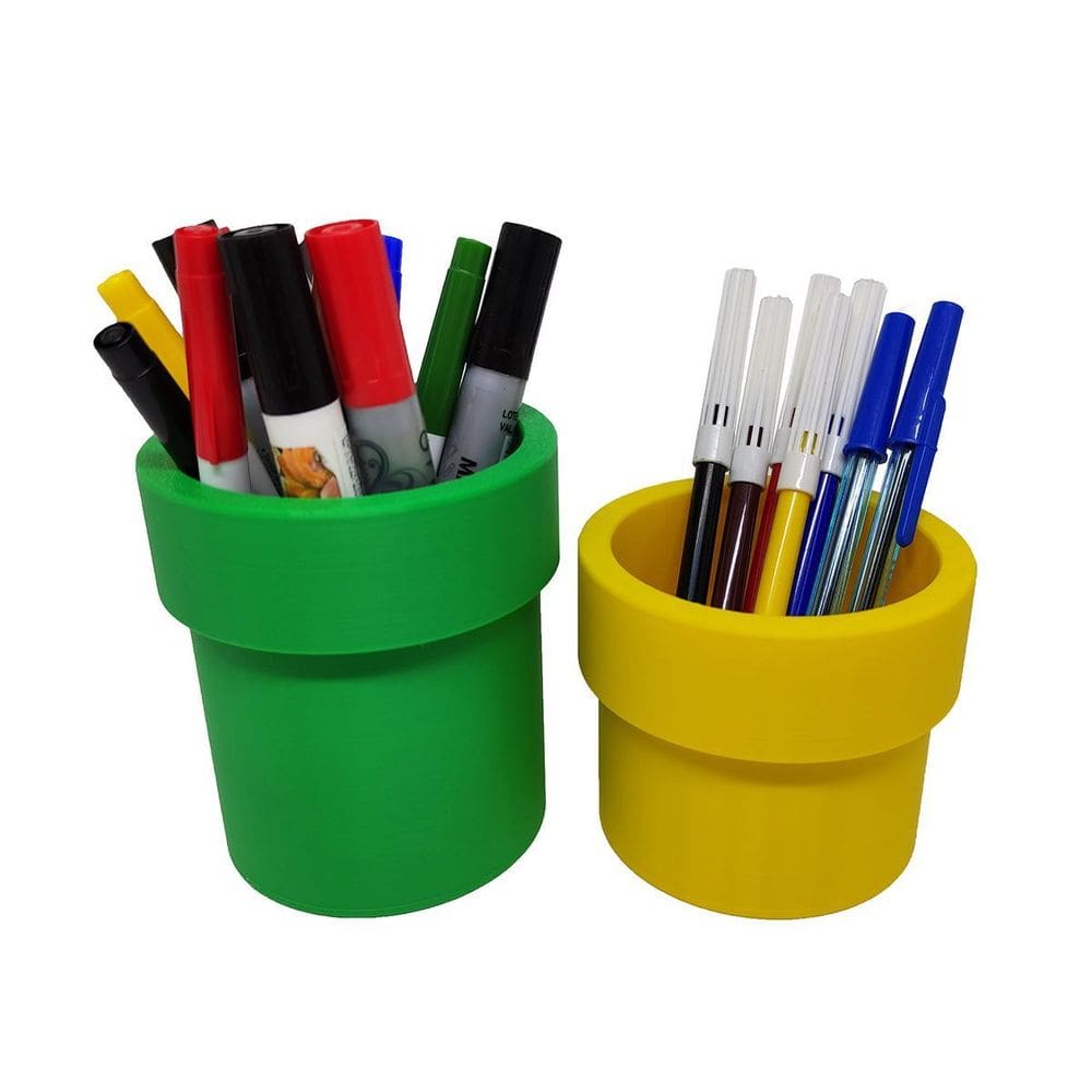 Porta Objetos Caneta 3D Kit Canos Mario Gamer Mesa