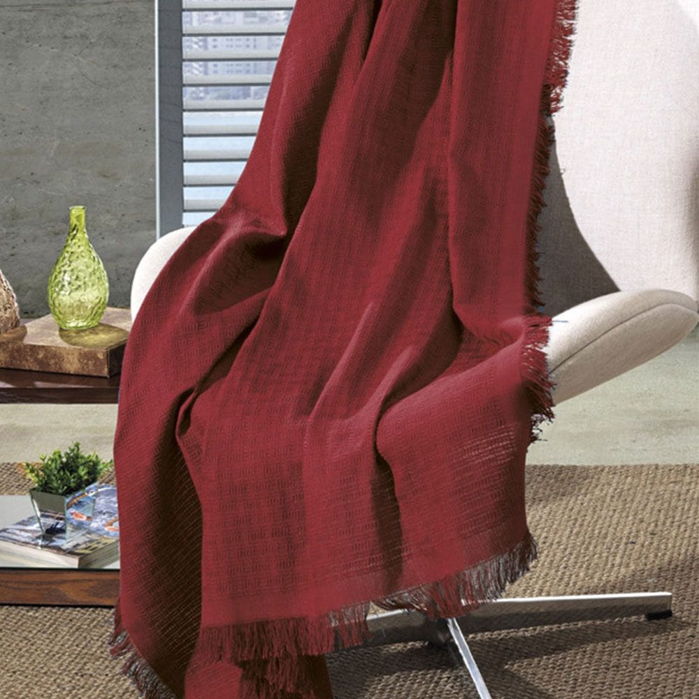 Manta de Algodao Unicolor Liso Vermelho 120 x 150 Cm - D`Rossi